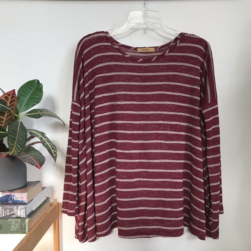 Cherish heathered long sleeve dolman tee